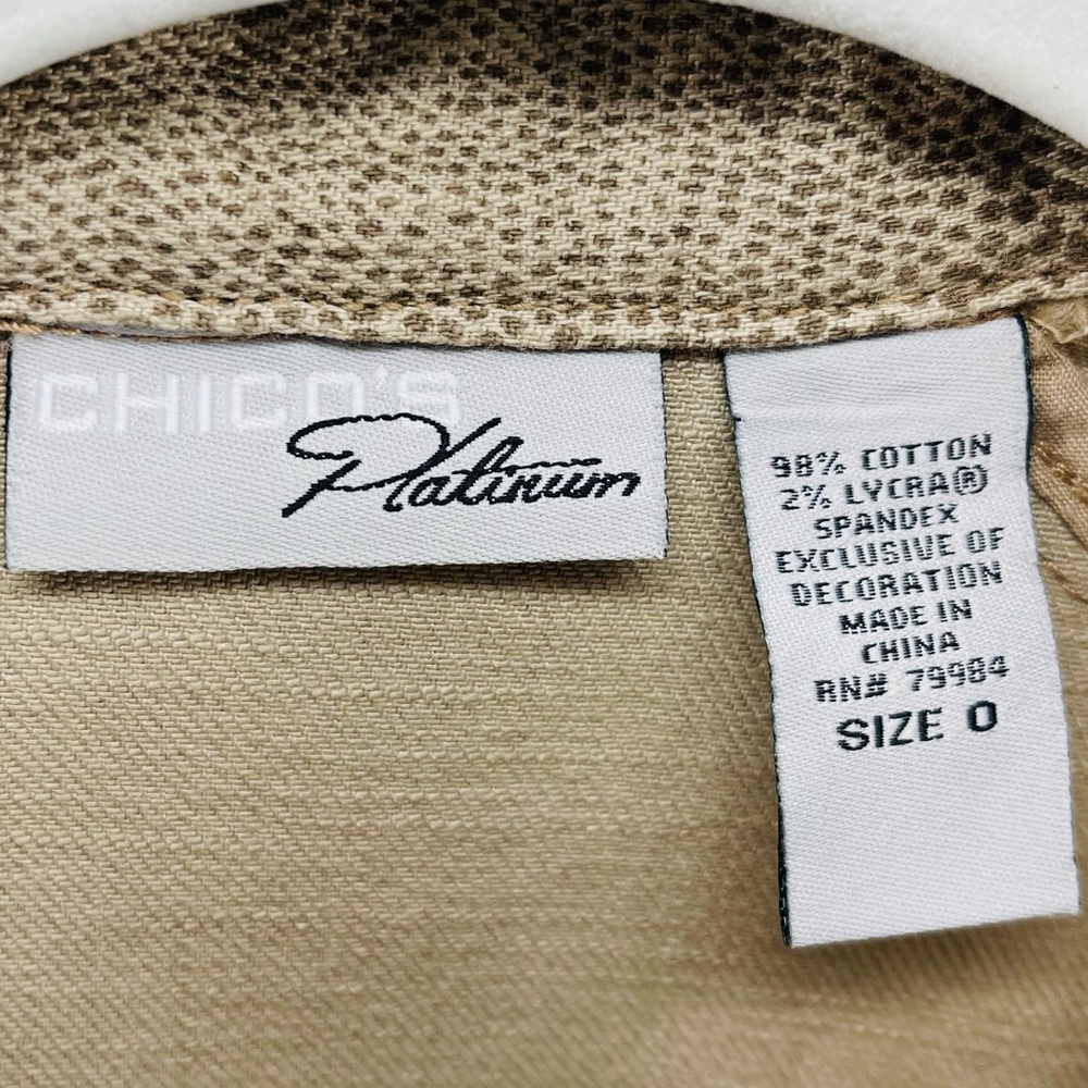 Chico's Tan Snakeskin Print Embellished Jacket, Hook Front Closure, Size Small - Picture 7 of 7